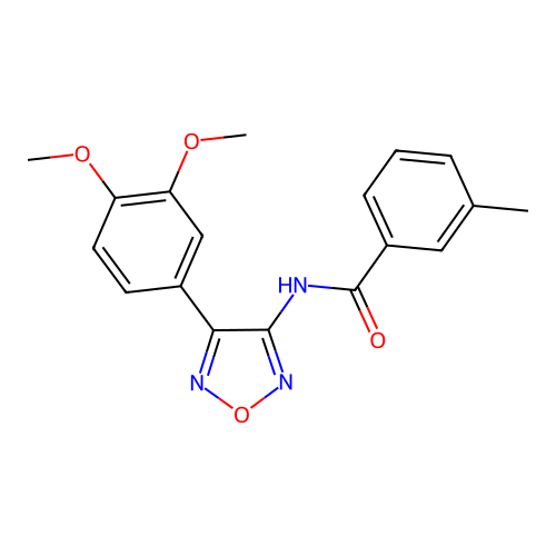 N-[4-(3,4-dimethoxyphenyl)-1,2,5-oxadiazol-3-yl]-3-methylbenzamide structure