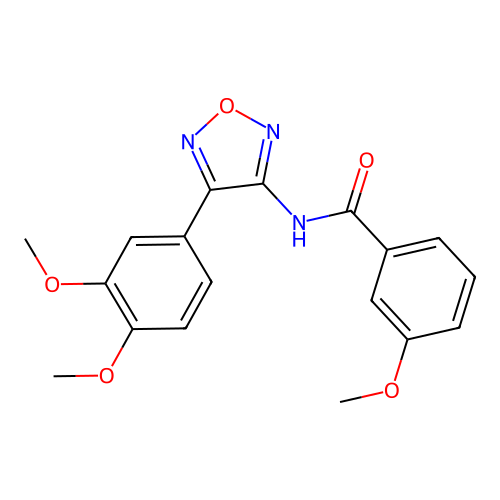N-[4-(3,4-dimethoxyphenyl)-1,2,5-oxadiazol-3-yl]-3-methoxybenzamide structure