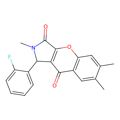 1-(2-Fluorophenyl)-2,6,7-trimethyl-1,2-dihydrochromeno[2,3-c]pyrrole-3,9-dione structure
