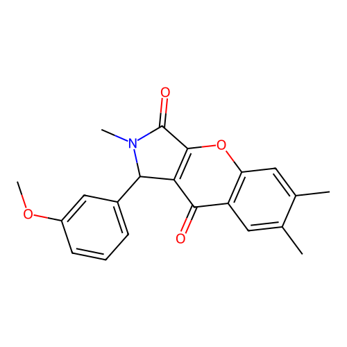 1-(3-Methoxyphenyl)-2,6,7-trimethyl-1,2-dihydrochromeno[2,3-c]pyrrole-3,9-dione structure