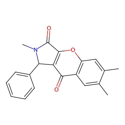 2,6,7-Trimethyl-1-phenyl-1,2-dihydrochromeno[2,3-c]pyrrole-3,9-dione structure