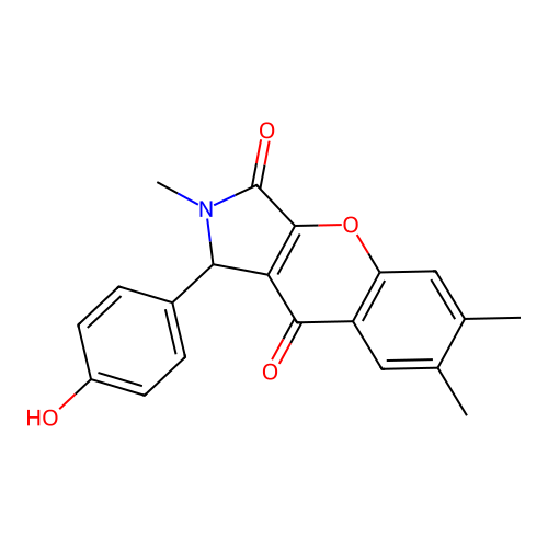 1-(4-hydroxyphenyl)-2,6,7-trimethyl-1H-chromeno[2,3-c]pyrrole-3,9-dione structure