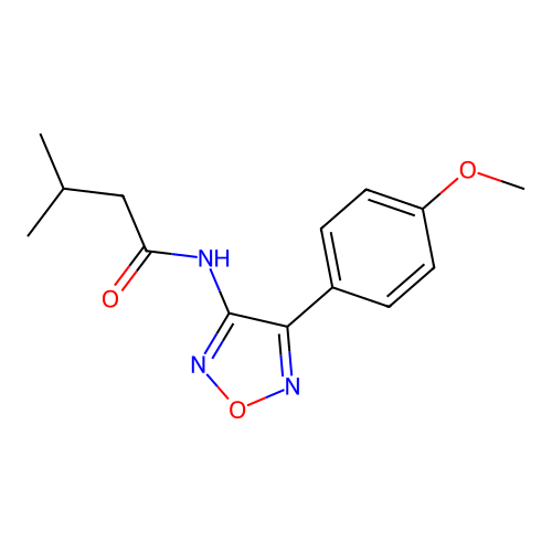 N-[4-(4-methoxyphenyl)-1,2,5-oxadiazol-3-yl]-3-methylbutanamide structure