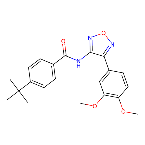 4-tert-butyl-N-[4-(3,4-dimethoxyphenyl)-1,2,5-oxadiazol-3-yl]benzamide structure