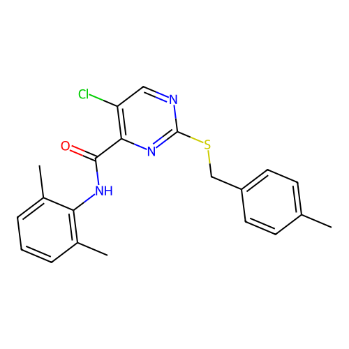 5-chloro-N-(2,6-dimethylphenyl)-2-[(4-methylbenzyl)sulfanyl]pyrimidine-4-carboxamide structure