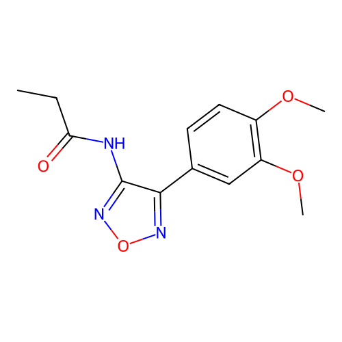 N-[4-(3,4-dimethoxyphenyl)-1,2,5-oxadiazol-3-yl]propanamide structure