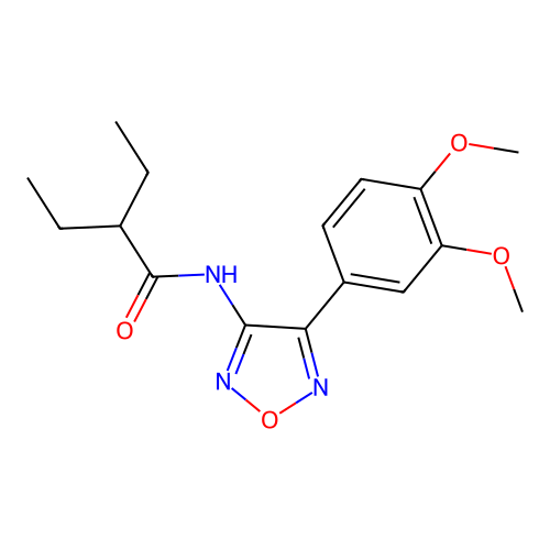 N-[4-(3,4-dimethoxyphenyl)-1,2,5-oxadiazol-3-yl]-2-ethylbutanamide structure