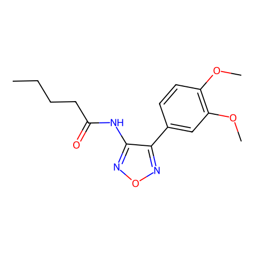 N-[4-(3,4-dimethoxyphenyl)-1,2,5-oxadiazol-3-yl]pentanamide structure