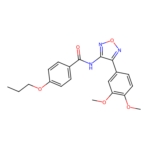 N-[4-(3,4-dimethoxyphenyl)-1,2,5-oxadiazol-3-yl]-4-propoxybenzamide structure