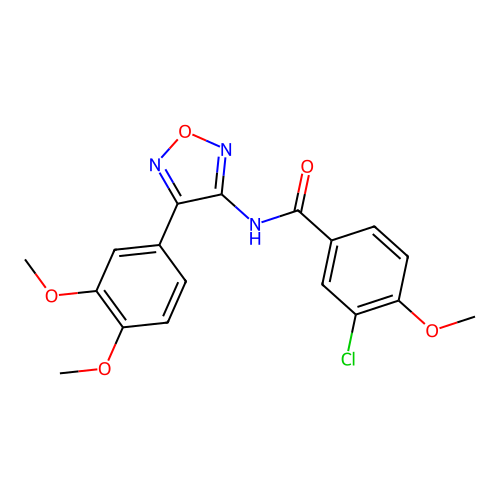 3-chloro-N-[4-(3,4-dimethoxyphenyl)-1,2,5-oxadiazol-3-yl]-4-methoxybenzamide structure
