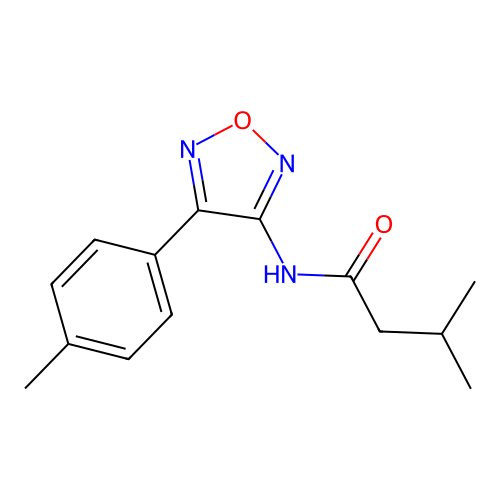 3-methyl-N-[4-(4-methylphenyl)-1,2,5-oxadiazol-3-yl]butanamide structure