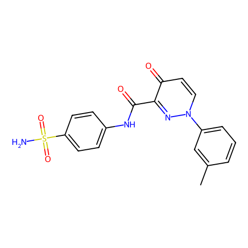 1-(3-methylphenyl)-4-oxo-N-(4-sulfamoylphenyl)-1,4-dihydropyridazine-3-carboxamide structure