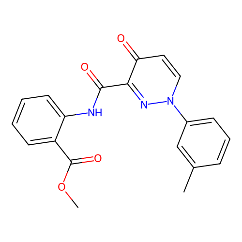 methyl 2-({[1-(3-methylphenyl)-4-oxo-1,4-dihydropyridazin-3-yl]carbonyl}amino)benzoate structure