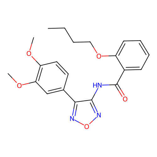2-butoxy-N-[4-(3,4-dimethoxyphenyl)-1,2,5-oxadiazol-3-yl]benzamide structure