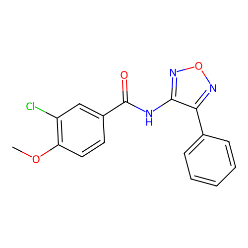 3-chloro-4-methoxy-N-(4-phenyl-1,2,5-oxadiazol-3-yl)benzamide structure