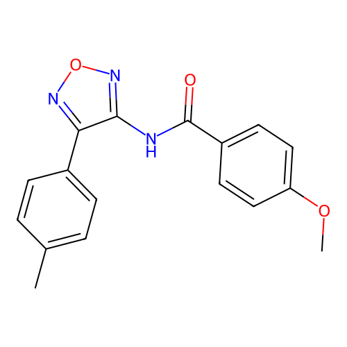 4-methoxy-N-[4-(4-methylphenyl)-1,2,5-oxadiazol-3-yl]benzamide structure