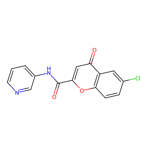 6-chloro-4-oxo-N-(pyridin-3-yl)-4H-chromene-2-carboxamide structure