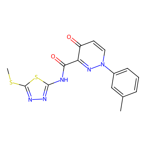 1-(3-methylphenyl)-N-[5-(methylsulfanyl)-1,3,4-thiadiazol-2-yl]-4-oxo-1,4-dihydropyridazine-3-carboxamide structure