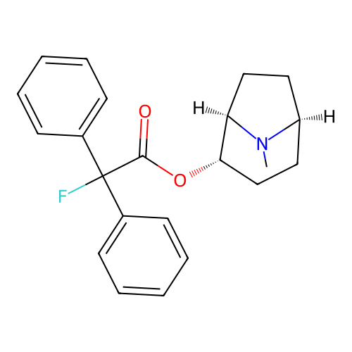 1-alpha-H,5-alpha-H-Tropan-2-alpha-ol, diphenylfluoroacetate (ester), (+)- structure