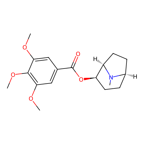 1-alpha-H,5-alpha-H-Tropan-2-beta-ol, 3,4,5-trimethoxybenzoate (ester), (-)- structure