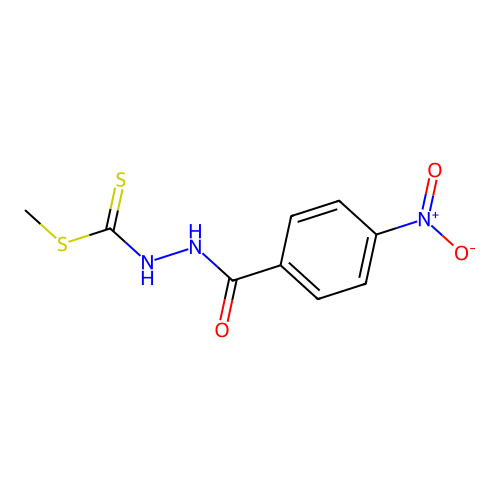 methyl N-[(4-nitrobenzoyl)amino]carbamodithioate structure