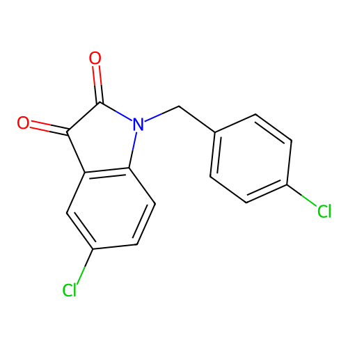 5-chloro-1-(4-chlorobenzyl)-1H-indole-2,3-dione structure