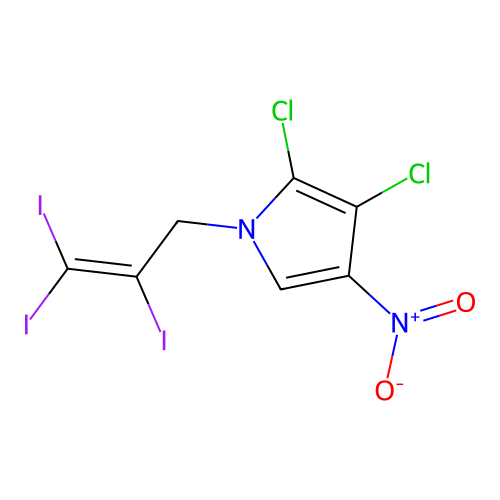 1H-Pyrrole, 2,3-dichloro-4-nitro-1-(2,3,3-triiodo-2-propenyl)- structure
