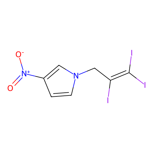 1H-Pyrrole, 3-nitro-1-(2,3,3-triiodo-2-propenyl)- structure