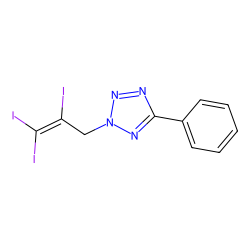 5-Phenyl-2-(2,3,3-triiodoallyl)tetrazole structure