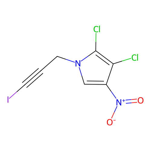 2,3-Dichloro-1-(3-iodoprop-2-ynyl)-4-nitro-pyrrole structure