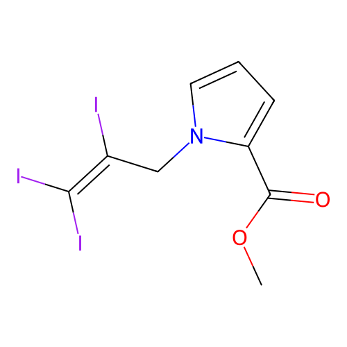 1H-Pyrrole-2-carboxylic acid, 1-(2,3,3-triiodo-2-propenyl)-, methyl ester structure