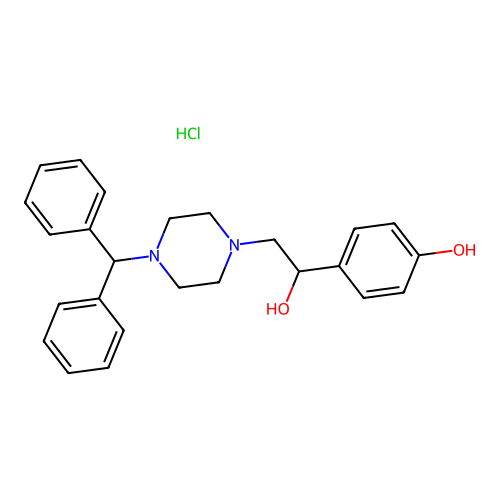 2-(4-Diphenylmethylpiperazinyl)-1-(4-hydroxyphenyl)ethanol monohydrochloride structure