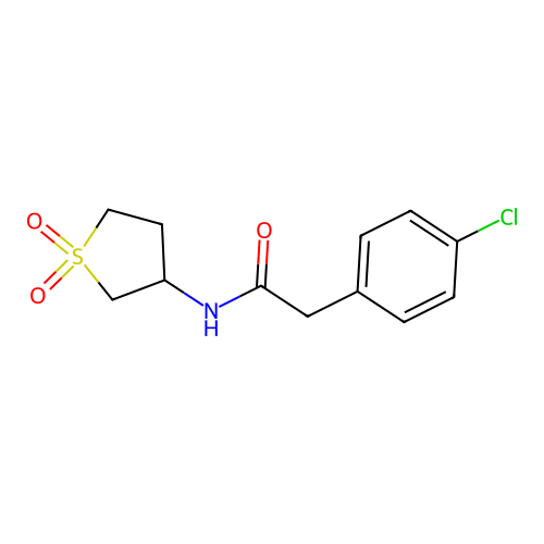 2-(4-chlorophenyl)-N-(1,1-dioxidotetrahydrothiophen-3-yl)acetamide structure