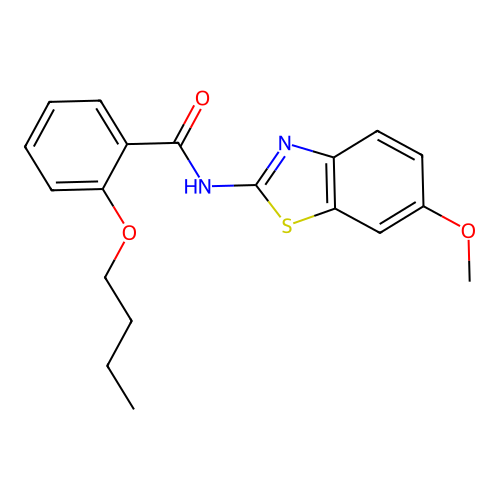 2-butoxy-N-(6-methoxy-1,3-benzothiazol-2-yl)benzamide structure
