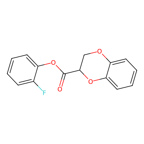 2-Fluorophenyl 2,3-dihydro-1,4-benzodioxine-2-carboxylate structure