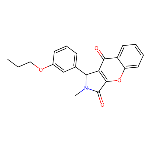 2-Methyl-1-(3-propoxyphenyl)-1,2-dihydrochromeno[2,3-c]pyrrole-3,9-dione structure