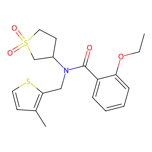N-(1,1-dioxidotetrahydrothiophen-3-yl)-2-ethoxy-N-[(3-methylthiophen-2-yl)methyl]benzamide structure