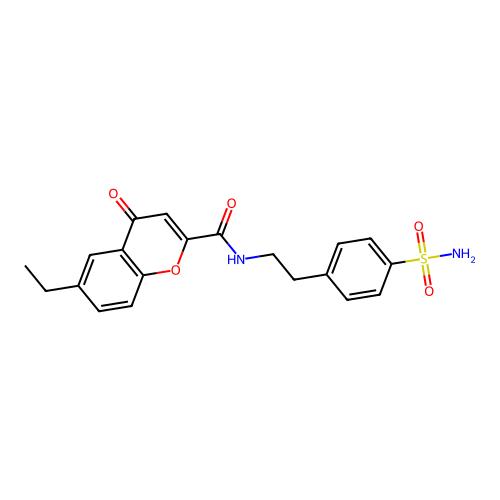 6-ethyl-4-oxo-N-[2-(4-sulfamoylphenyl)ethyl]-4H-chromene-2-carboxamide structure
