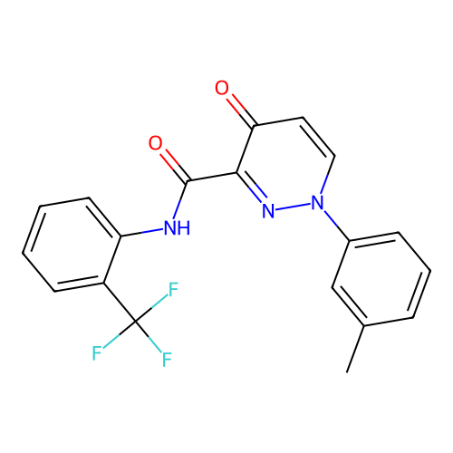1-(3-methylphenyl)-4-oxo-N-[2-(trifluoromethyl)phenyl]-1,4-dihydropyridazine-3-carboxamide structure