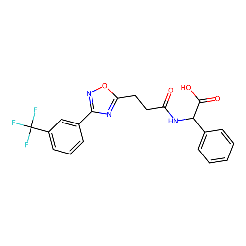 2-phenyl-2-[3-[3-[3-(trifluoromethyl)phenyl]-1,2,4-oxadiazol-5-yl]propanoylamino]acetic Acid structure