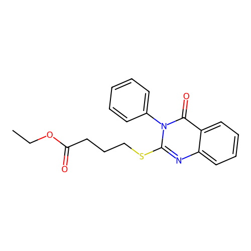 Ethyl 4-[(4-oxo-3-phenyl-3,4-dihydroquinazolin-2-yl)sulfanyl]butanoate structure