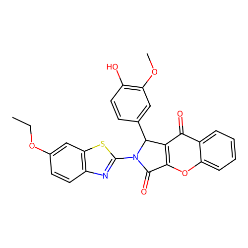 2-(6-ethoxy-1,3-benzothiazol-2-yl)-1-(4-hydroxy-3-methoxyphenyl)-1,2-dihydrochromeno[2,3-c]pyrrole-3,9-dione structure