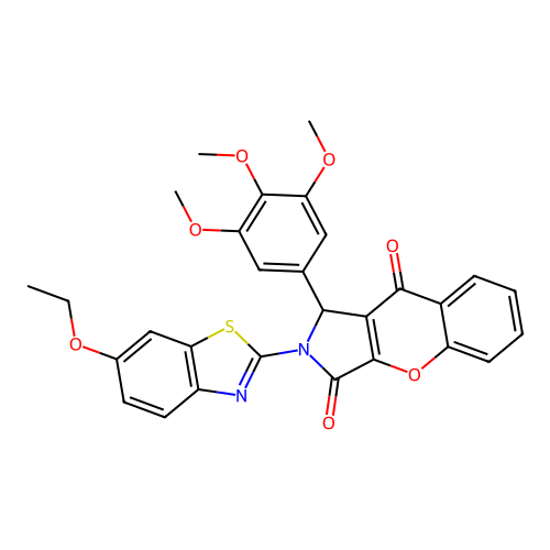2-(6-ethoxy-1,3-benzothiazol-2-yl)-1-(3,4,5-trimethoxyphenyl)-1,2-dihydrochromeno[2,3-c]pyrrole-3,9-dione structure