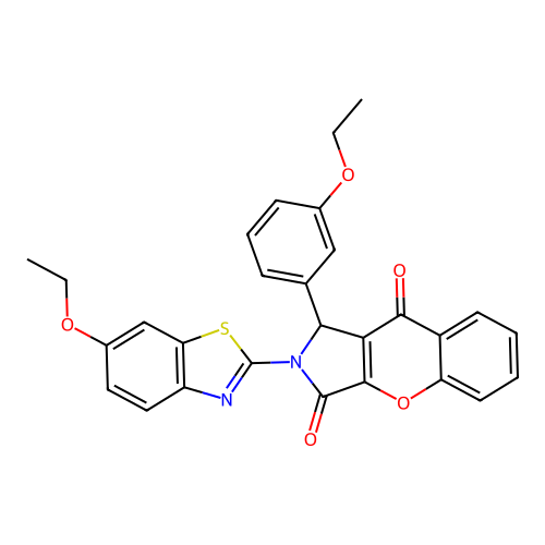 2-(6-ethoxy-1,3-benzothiazol-2-yl)-1-(3-ethoxyphenyl)-1,2-dihydrochromeno[2,3-c]pyrrole-3,9-dione structure