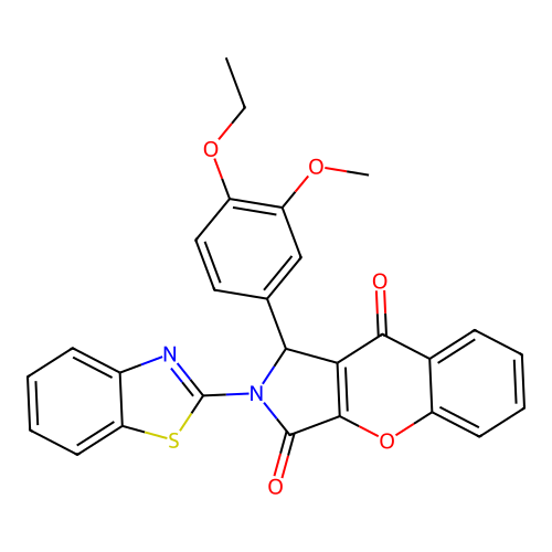 2-(1,3-benzothiazol-2-yl)-1-(4-ethoxy-3-methoxyphenyl)-1,2-dihydrochromeno[2,3-c]pyrrole-3,9-dione structure