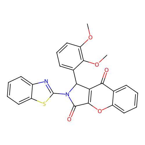 2-(1,3-benzothiazol-2-yl)-1-(2,3-dimethoxyphenyl)-1,2-dihydrochromeno[2,3-c]pyrrole-3,9-dione structure