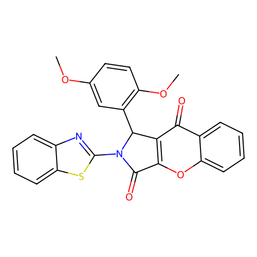2-(1,3-benzothiazol-2-yl)-1-(2,5-dimethoxyphenyl)-1,2-dihydrochromeno[2,3-c]pyrrole-3,9-dione structure