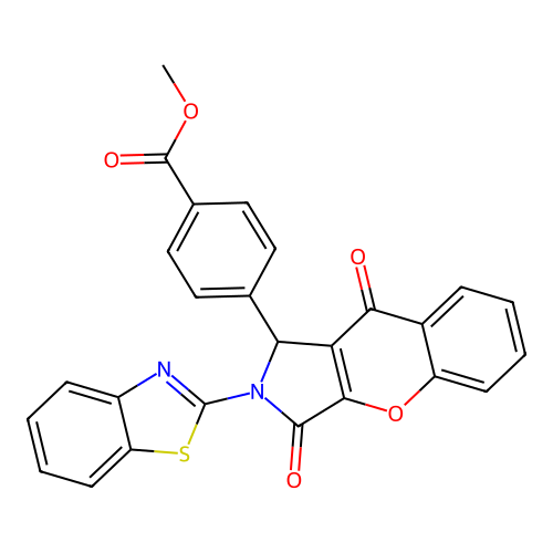 methyl 4-[2-(1,3-benzothiazol-2-yl)-3,9-dioxo-1,2,3,9-tetrahydrochromeno[2,3-c]pyrrol-1-yl]benzoate structure