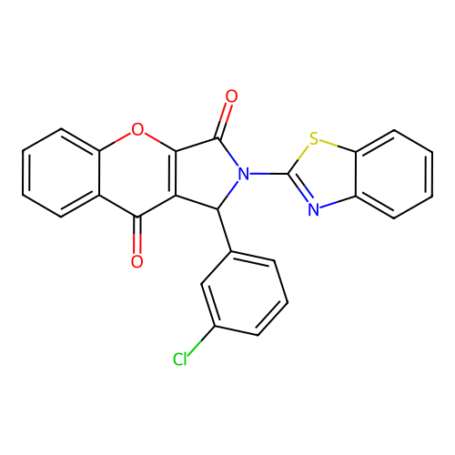2-(1,3-benzothiazol-2-yl)-1-(3-chlorophenyl)-1,2-dihydrochromeno[2,3-c]pyrrole-3,9-dione structure