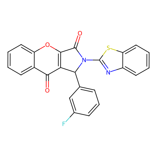 2-(1,3-benzothiazol-2-yl)-1-(3-fluorophenyl)-1,2-dihydrochromeno[2,3-c]pyrrole-3,9-dione structure